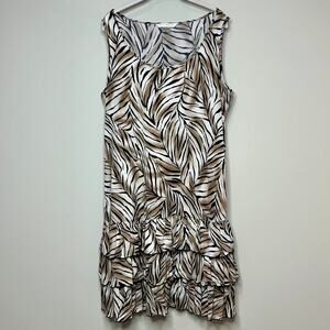 Peter Nygard Sleeveless Dress Size L Ruffles